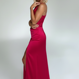 Satiini maxi mekko