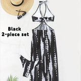 Halter-Neck Cutout Tie-Dye Kupaci Kostim i Plažna Haljina