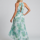 Halter-midi mekko kukkakuviolla