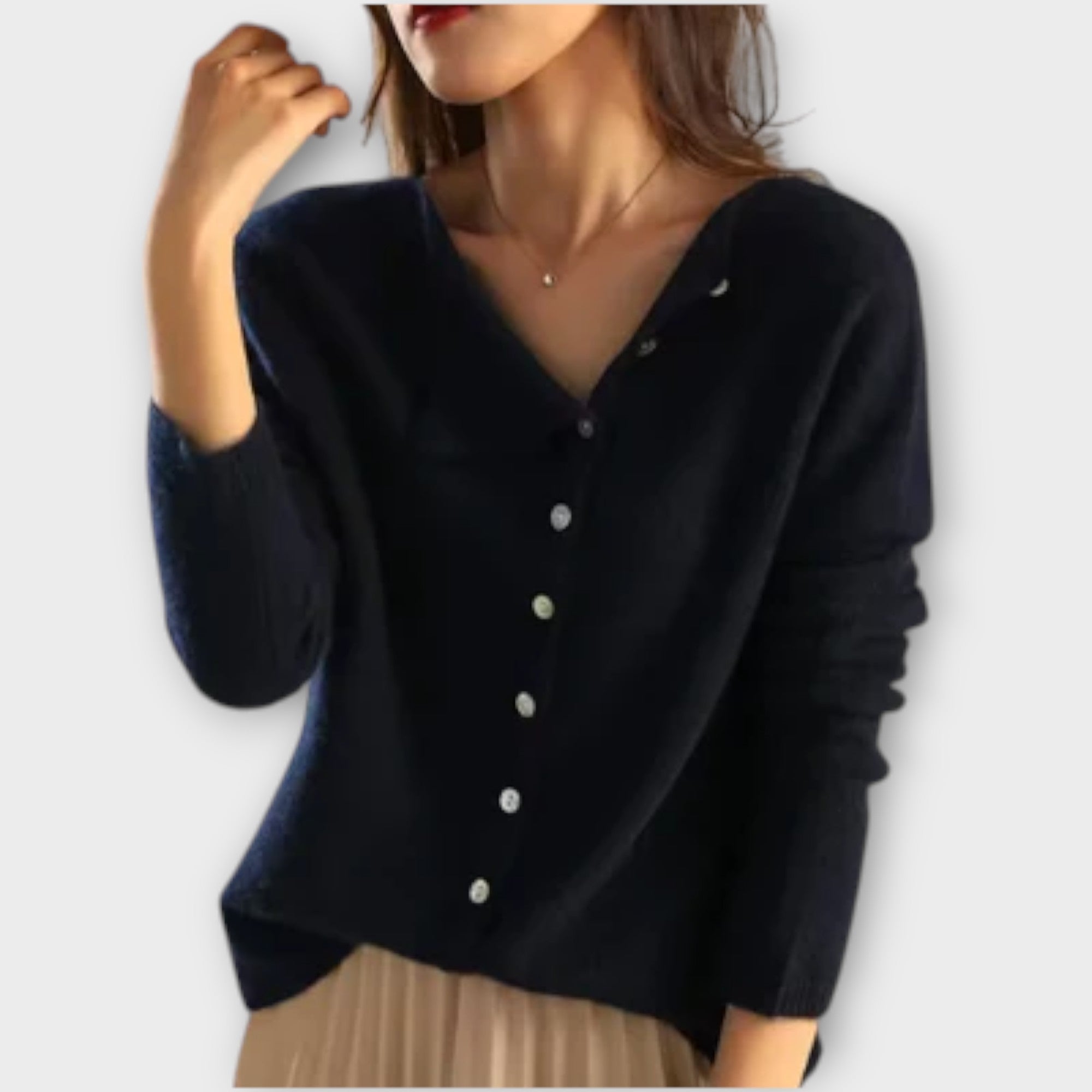 Asymmetrinen neulepusero, elegantti